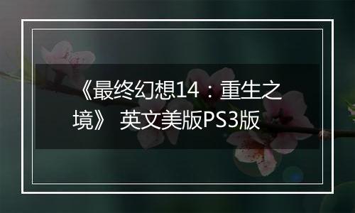 《最终幻想14：重生之境》 英文美版PS3版