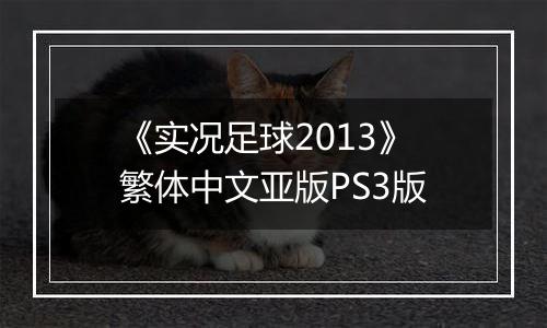 《实况足球2013》繁体中文亚版PS3版