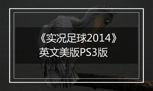 《实况足球2014》 英文美版PS3版