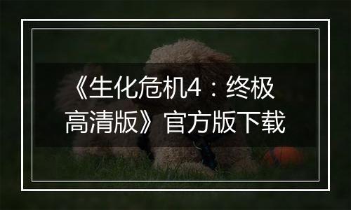 《生化危机4:终极高清版》官方版下载