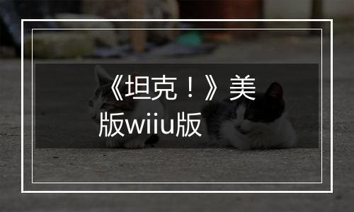 《坦克！》美版wiiu版