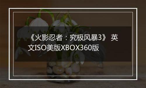 《火影忍者:究极风暴3》 英文ISO美版XBOX360版