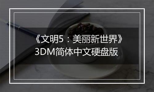 《文明5:美丽新世界》 3DM简体中文硬盘版