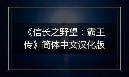 《信长之野望：霸王传》简体中文汉化版