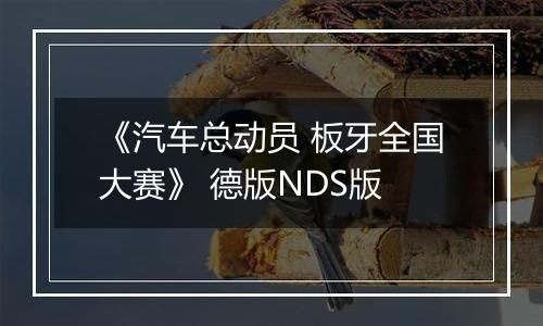 《汽车总动员 板牙全国大赛》 德版NDS版最新版
