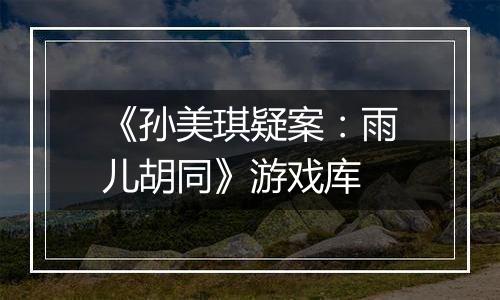 《孙美琪疑案：雨儿胡同》游戏库