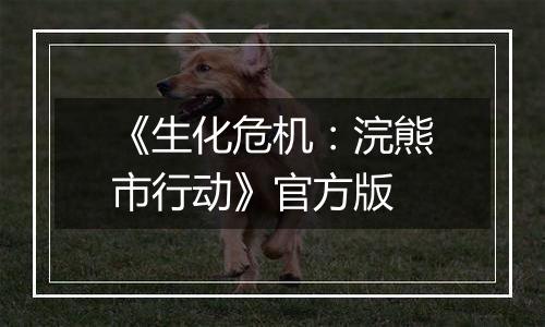 《生化危机：浣熊市行动》官方版