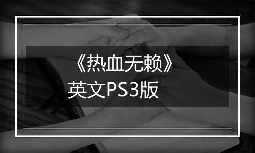 《热血无赖》 英文PS3版