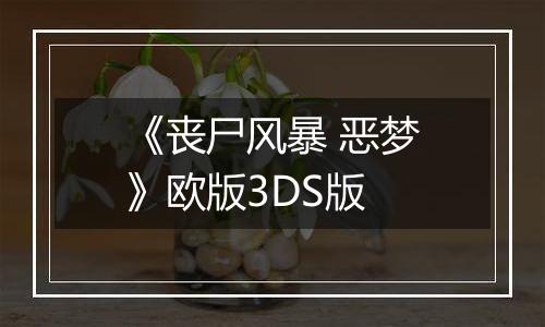 《丧尸风暴 恶梦》欧版3DS版