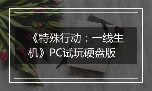 《特殊行动：一线生机》PC试玩硬盘版