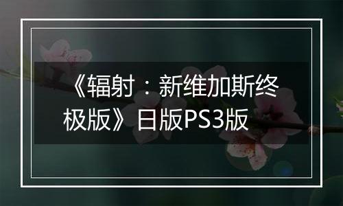 《辐射:新维加斯终极版》日版PS3版