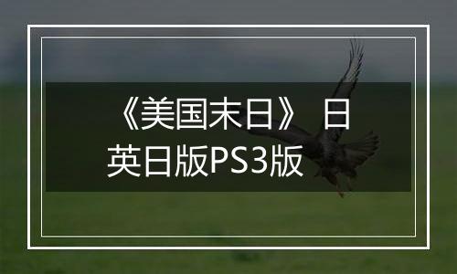 《美国末日》 日英日版PS3版