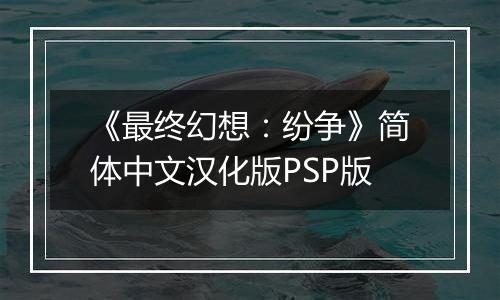 《最终幻想：纷争》简体中文汉化版PSP版