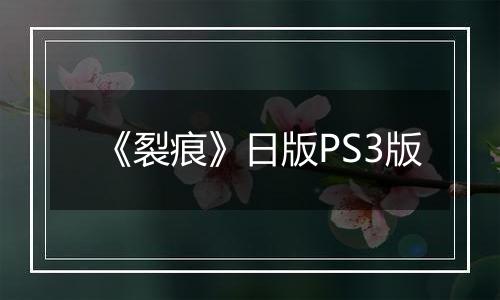 《裂痕》日版PS3版