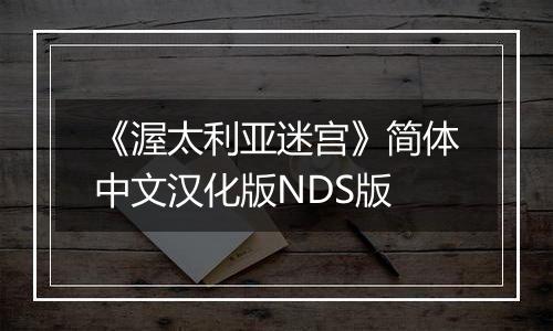 《渥太利亚迷宫》简体中文汉化版NDS版最新版