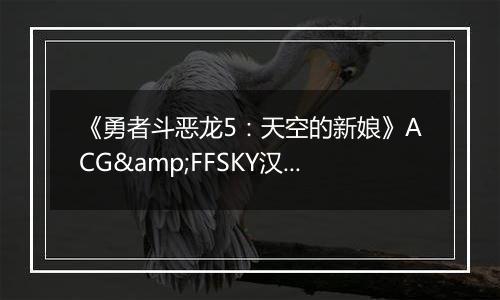 《勇者斗恶龙5:天空的新娘》ACG&FFSKY汉化版NDS版最新版