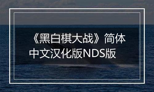 《黑白棋大战》简体中文汉化版NDS版最新版