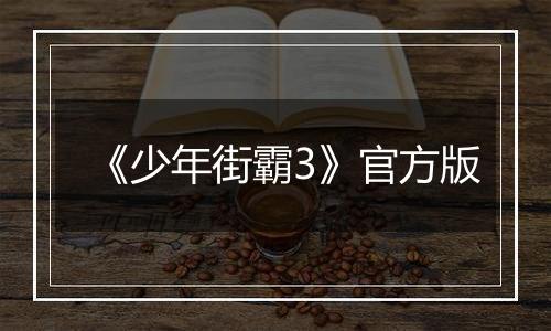 《少年街霸3》官方版最新版