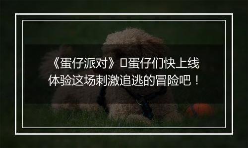 《蛋仔派对》​蛋仔们快上线体验这场刺激追逃的冒险吧！