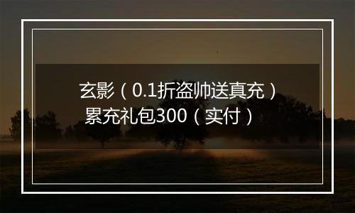 玄影（0.1折盗帅送真充） 累充礼包300（实付）