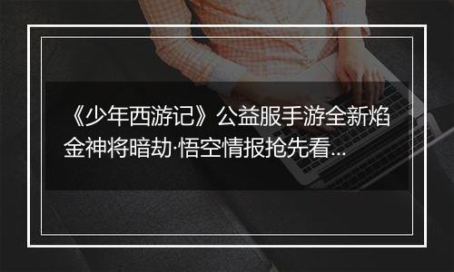 《少年西游记》公益服手游全新焰金神将暗劫·悟空情报抢先看！