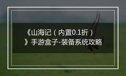 《山海记（内置0.1折）》手游盒子-装备系统攻略