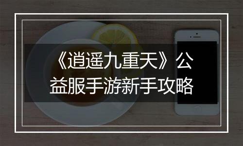 《逍遥九重天》公益服手游新手攻略