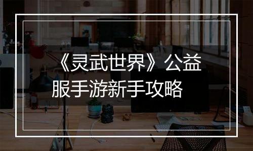 《灵武世界》公益服手游新手攻略