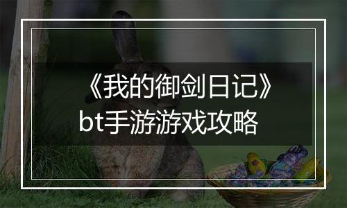 《我的御剑日记》bt手游游戏攻略