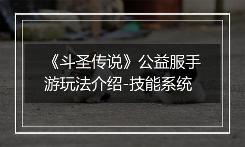 《斗圣传说》公益服手游玩法介绍-技能系统