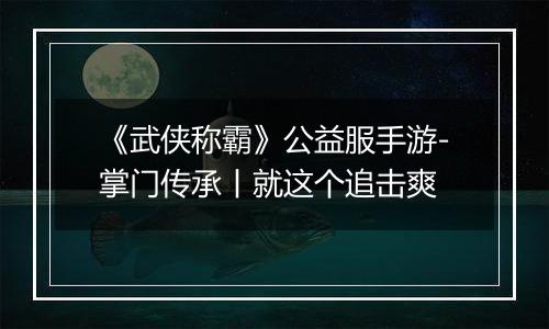 《武侠称霸》公益服手游-掌门传承丨就这个追击爽