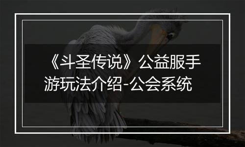 《斗圣传说》公益服手游玩法介绍-公会系统