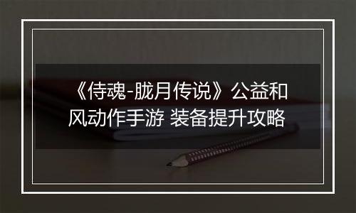 《侍魂-胧月传说》公益和风动作手游 装备提升攻略
