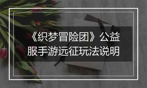 《织梦冒险团》公益服手游远征玩法说明