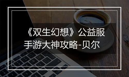 《双生幻想》公益服手游大神攻略-贝尔