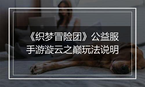 《织梦冒险团》公益服手游漩云之巅玩法说明