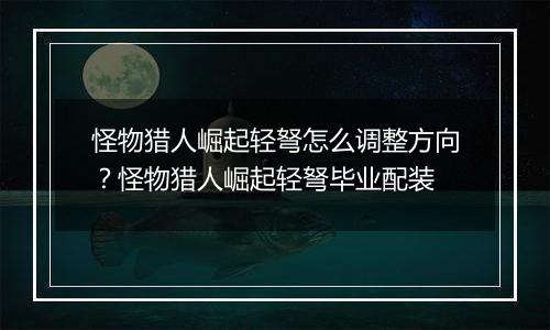 怪物猎人崛起轻弩怎么调整方向？怪物猎人崛起轻弩毕业配装