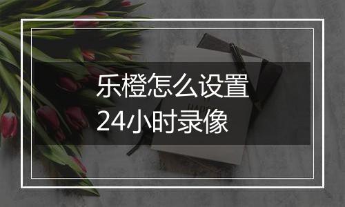 乐橙怎么设置24小时录像
