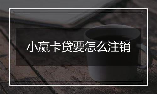 小赢卡贷要怎么注销