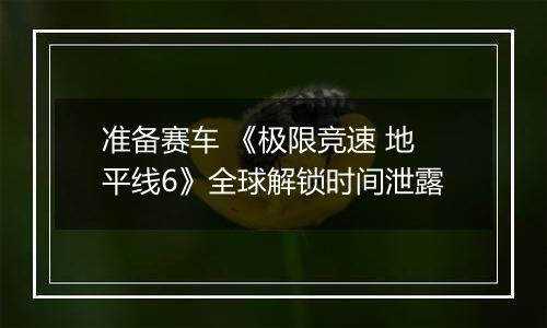 准备赛车 《极限竞速 地平线6》全球解锁时间泄露