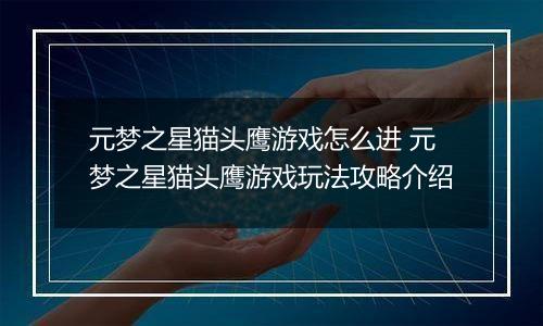 元梦之星猫头鹰游戏怎么进 元梦之星猫头鹰游戏玩法攻略介绍