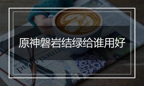 原神磐岩结绿给谁用好