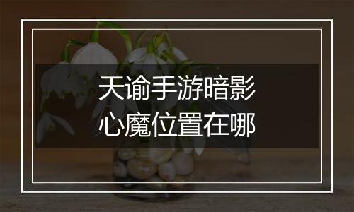 天谕手游暗影心魔位置在哪