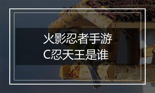 火影忍者手游C忍天王是谁