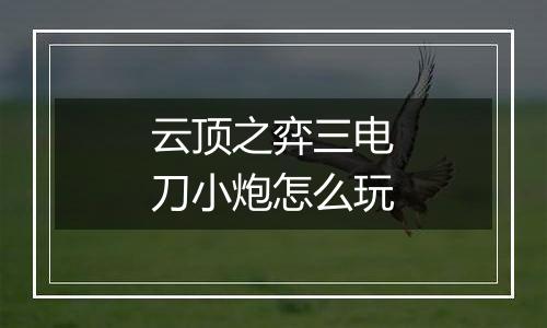 云顶之弈三电刀小炮怎么玩