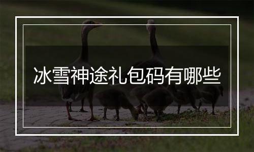 冰雪神途礼包码有哪些