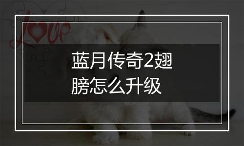 蓝月传奇2翅膀怎么升级