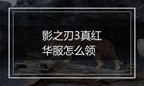 影之刃3真红华服怎么领