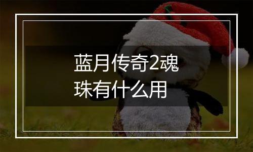 蓝月传奇2魂珠有什么用
