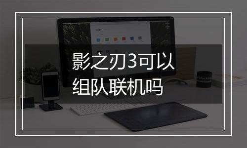 影之刃3可以组队联机吗